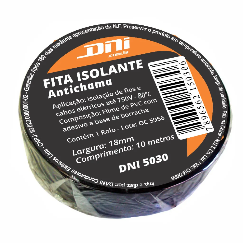 FITA ISOLANTE EM PVC - PRETO - 10M