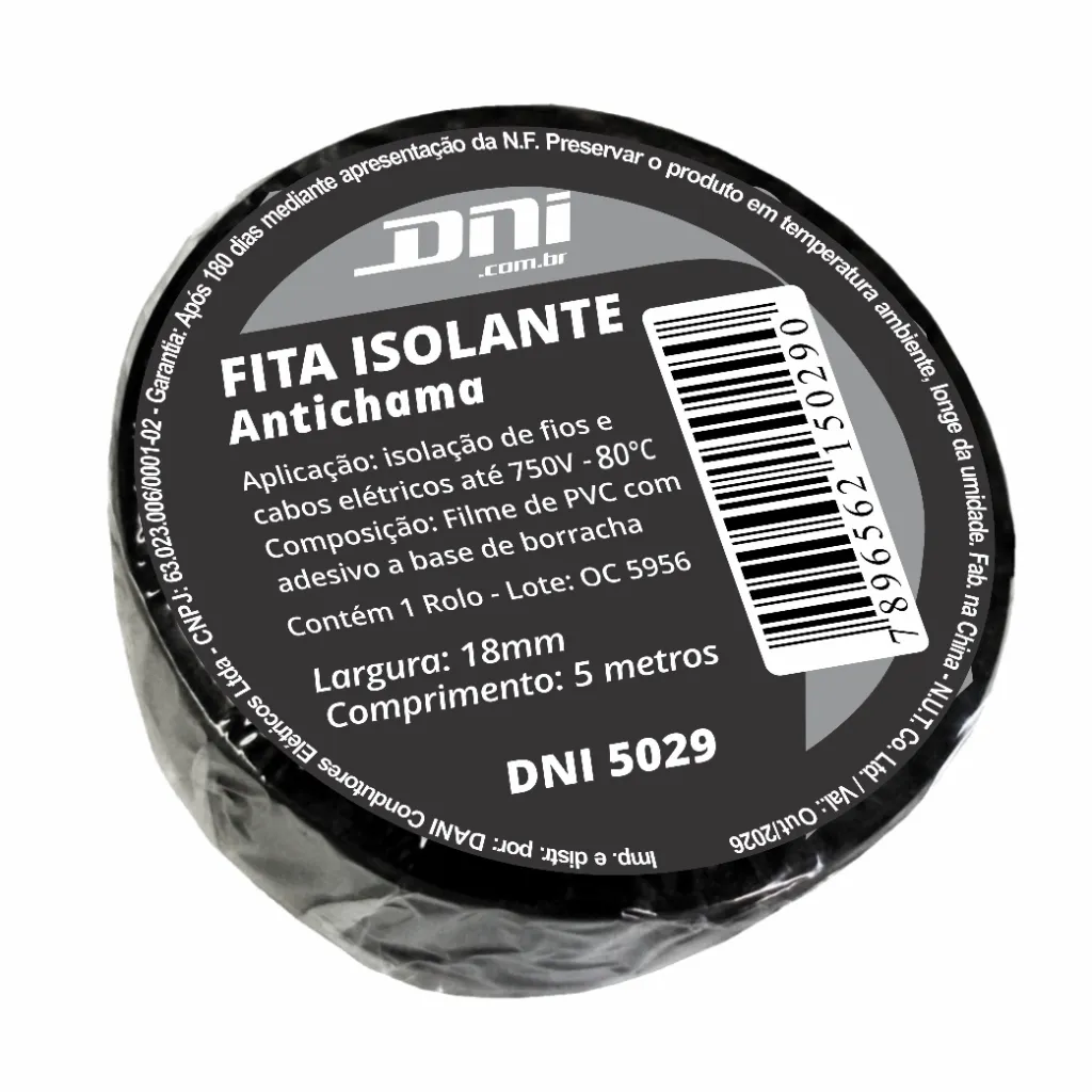 FITA ISOLANTE EM PVC - PRETO - 5M