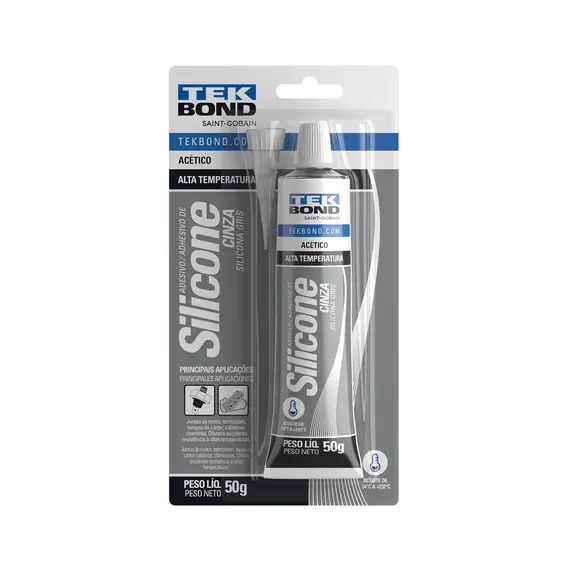 SILICONE ACÉTICO ALTA TEMPERATURA - CINZA