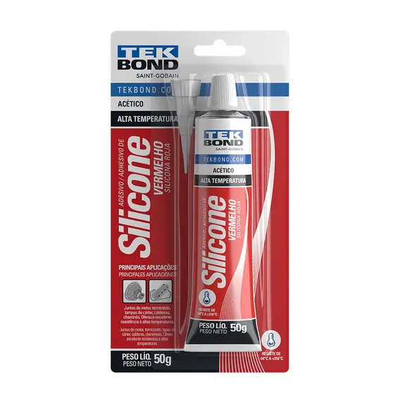 SILICONE ACETICO ALTA TEMPERATURA - VERMELHO